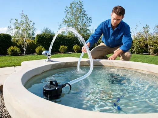 Landscape fountain pump service